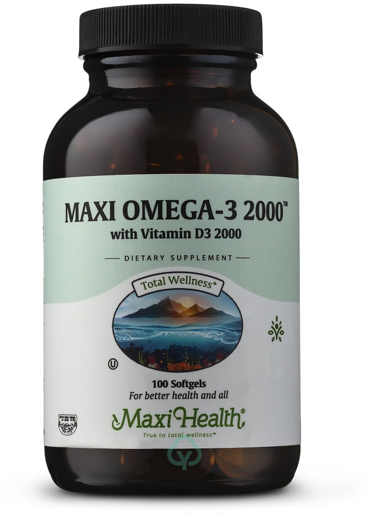 Maxi Health Omega 3 2000 Plus Iu D3 100 Gels Total Wellness