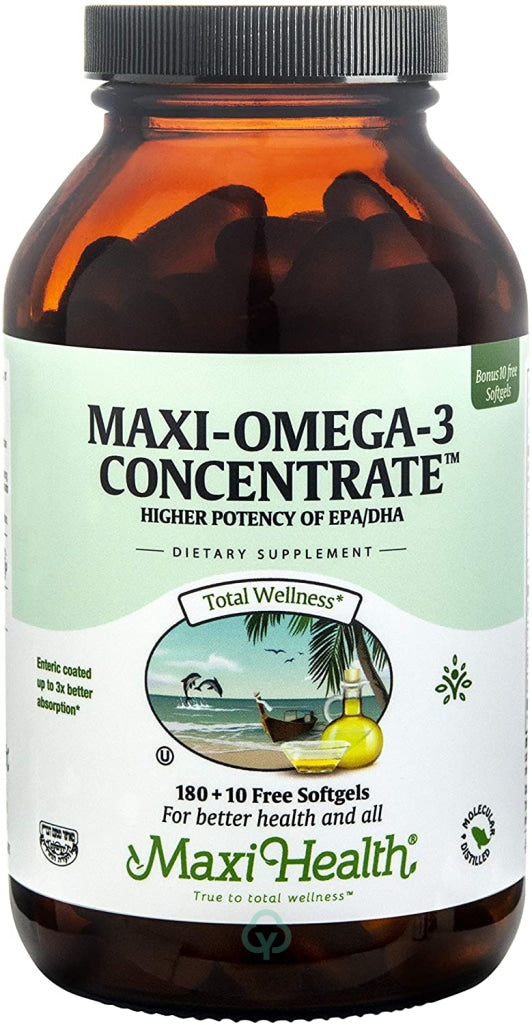 Maxi Health Omega 3 Concentrate Gels Highest Potency Total Wellness