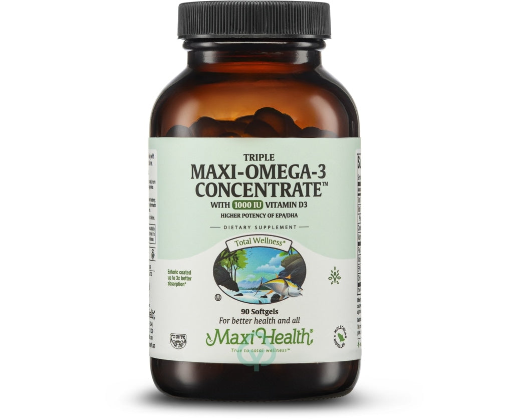 Maxi Health Triple Omega 3 1000 D3 90 Gels Total Wellness