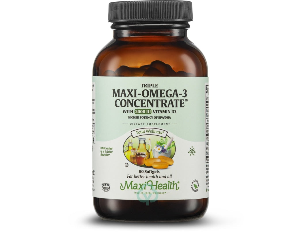 Maxi Health Triple Omega 3 2000 D3 90 Gels Total Wellness