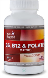 Nutri Supreme B6 B12 & Folate (5 Mthf) 60 Veg Capsules Womens Health