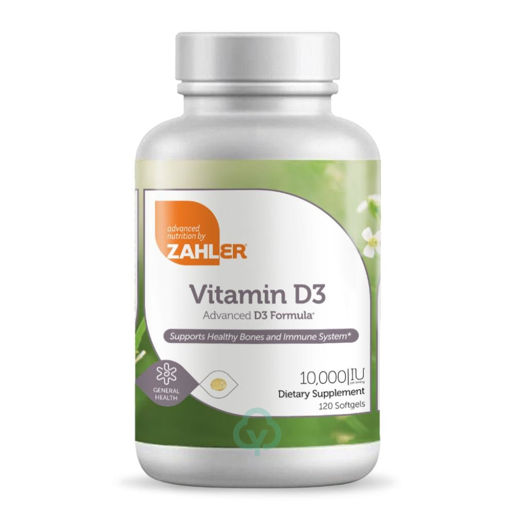 Zahler Vitamin D3 10 000 Iu 120 Softgels General Health